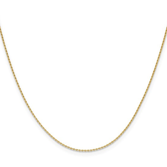 Ladies Diamond Cut Cable Link Chain 14kt - 1mm - 1.1mm