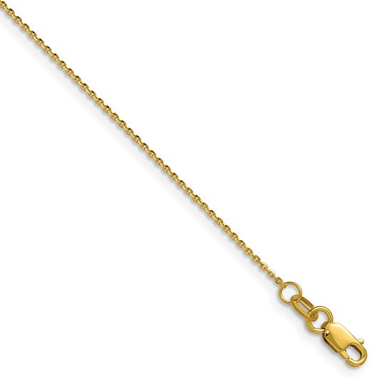 Ladies Diamond Cut Cable Link Chain 14kt - 1mm - 1.1mm