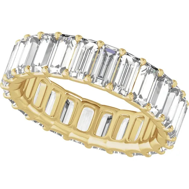 14K Yellow Gold Low Profile Baguette Diamond Eternity Band