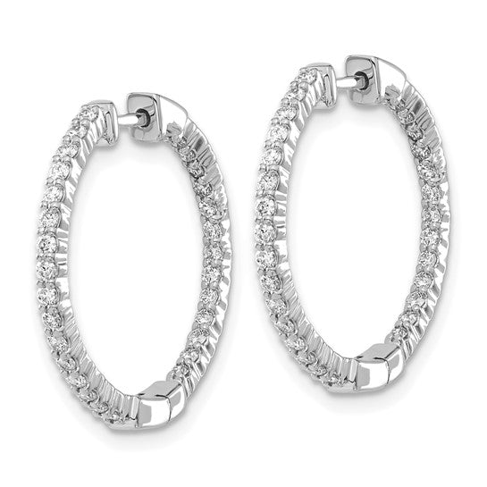 Inside Outside Diamond 14ktw Hoop Earrings