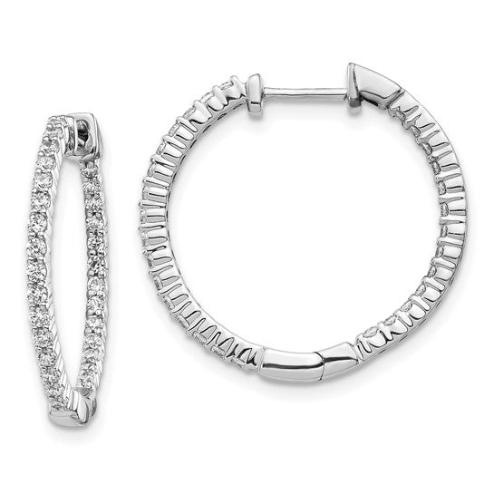 Inside Outside Diamond 14ktw Hoop Earrings