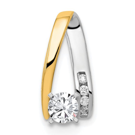 The Arc Two Tone Diamond Slide Pendant