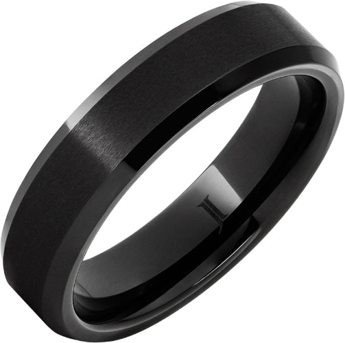 Black Diamond Ceramic™ Wedding Band with Satin Finish 6mm