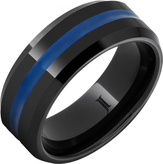 Black Diamond Ceramic™ - Thin Blue Line Ring