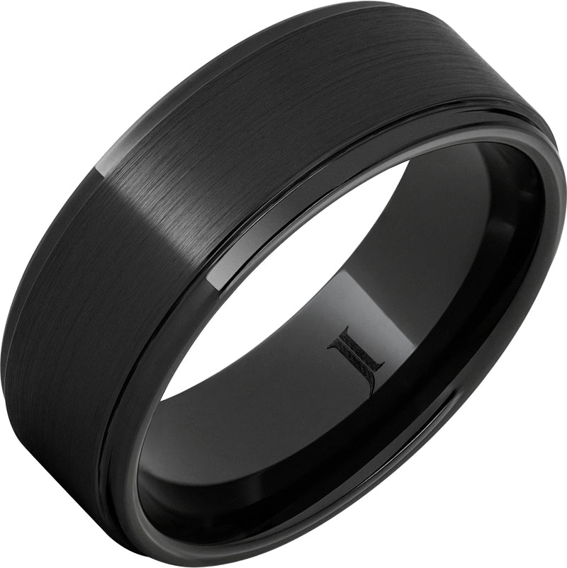 Black Diamond Ceramic™ Wedding Band with Satin Finish 8mm Width