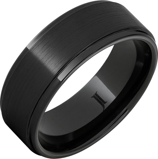 Black Diamond Ceramic™ Wedding Band with Satin Finish 8mm Width