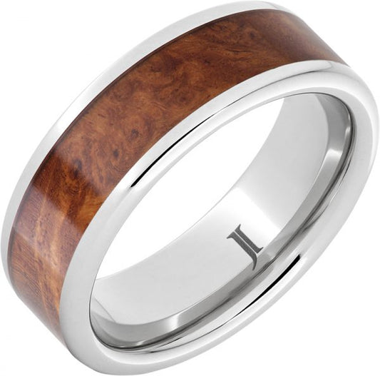 Masterpiece – Serinium® Burlwood Inlay Ring 8mm