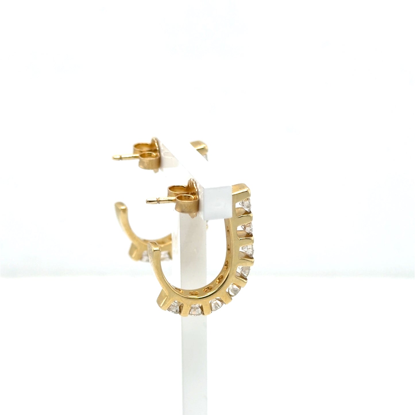 14kt Yellow Gold Nat Diamond Earrings "J" Style