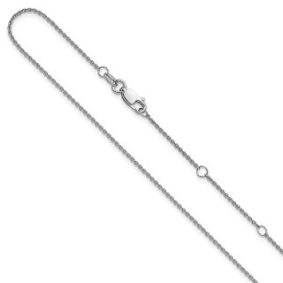 Leslie's Sterling Silver Rh-plated Rolo Adjustable Chain