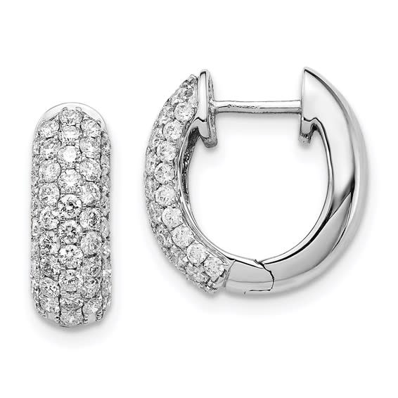Lab Diamond Huggie Hoop Earrings 14ktw