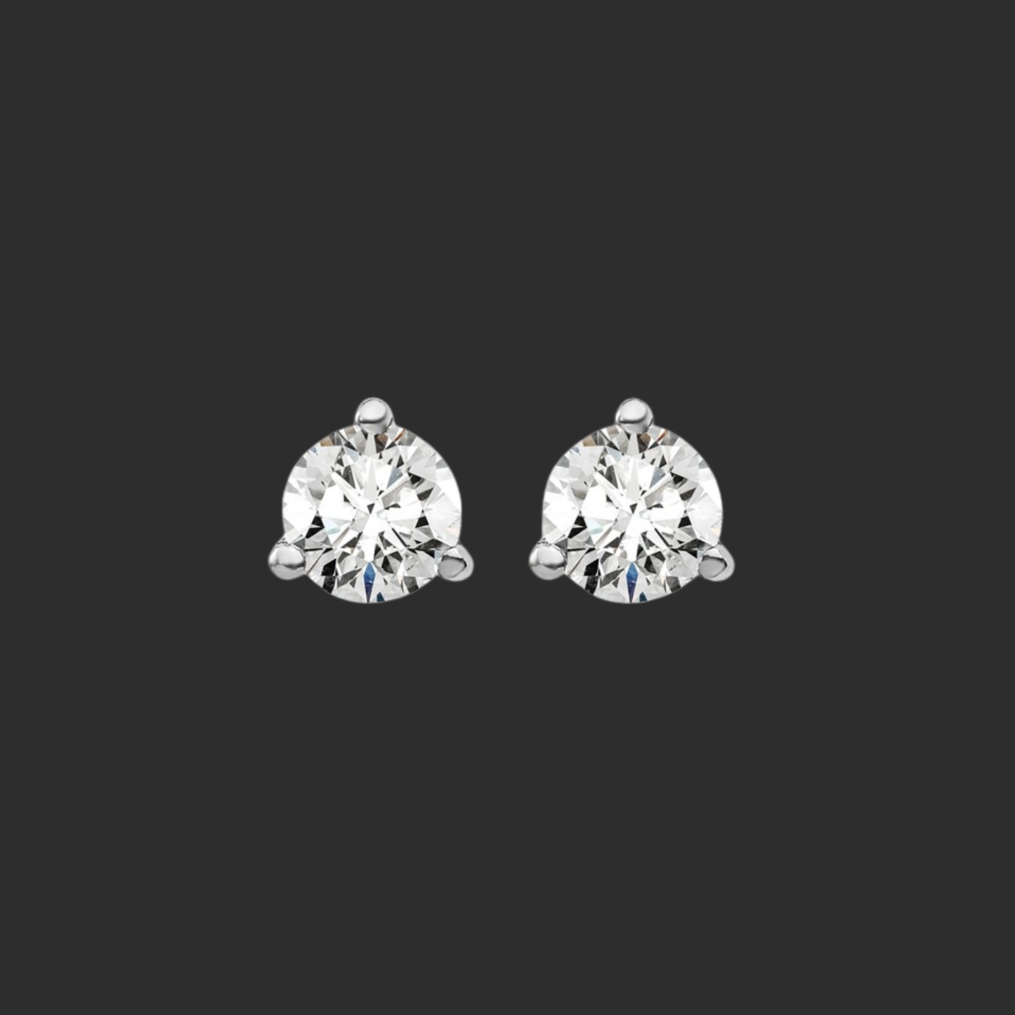 Diamond Earrings - Martini Setting - 0.50 ctw - 14ktw