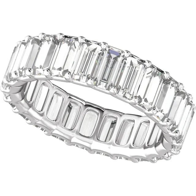 14K Yellow Gold Low Profile Baguette Diamond Eternity Band