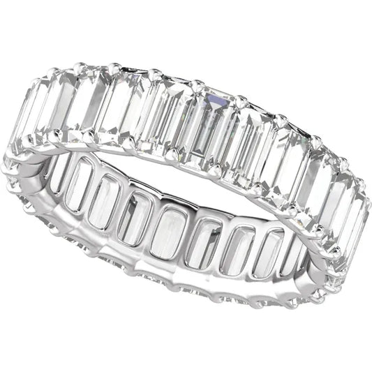 14K Yellow Gold Low Profile Baguette Diamond Eternity Band
