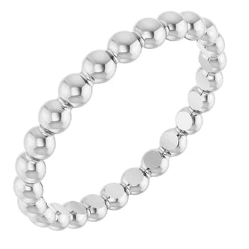 Beaded Stackable Sterling Silver Ring