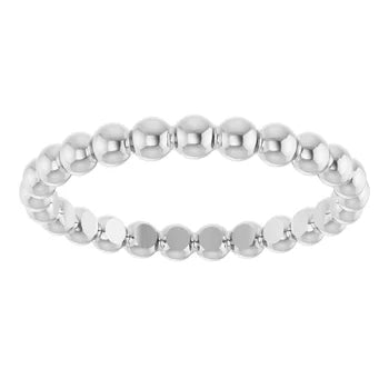Beaded Stackable Sterling Silver Ring