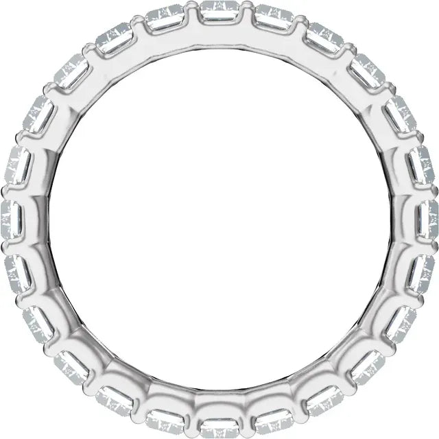 14K Yellow Gold Low Profile Baguette Diamond Eternity Band