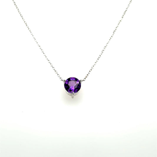14ktw 1.00ct Beautiful Resilience Amethyst Necklace 16"