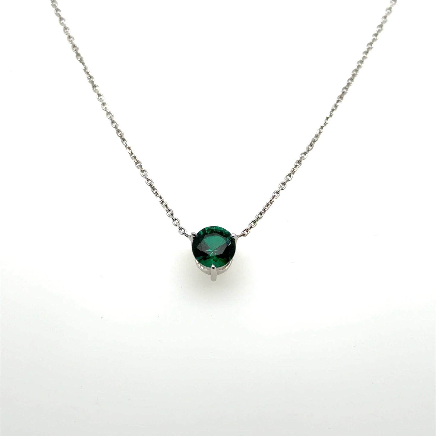 14ktw Lab Grown Beautiful Resilience Emerald Necklace 16"