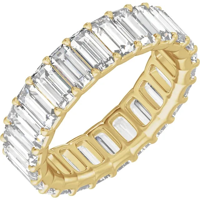 14K Yellow Gold Low Profile Baguette Diamond Eternity Band