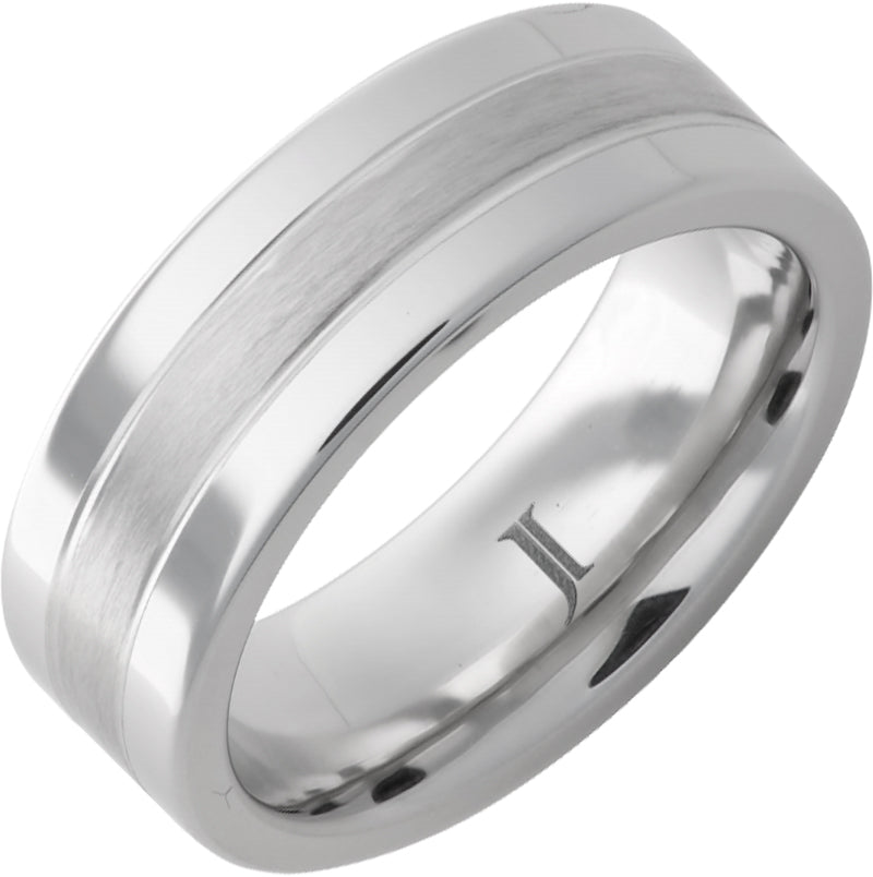 Serinium® Satin Ring with Sterling Silver Inlay