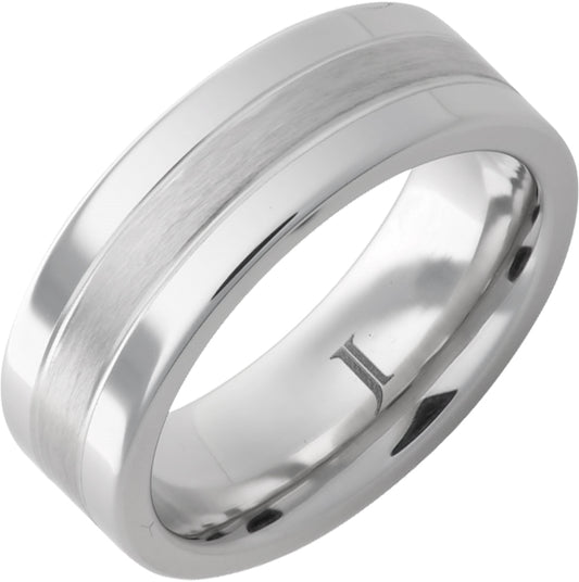 Serinium® Satin Ring with Sterling Silver Inlay