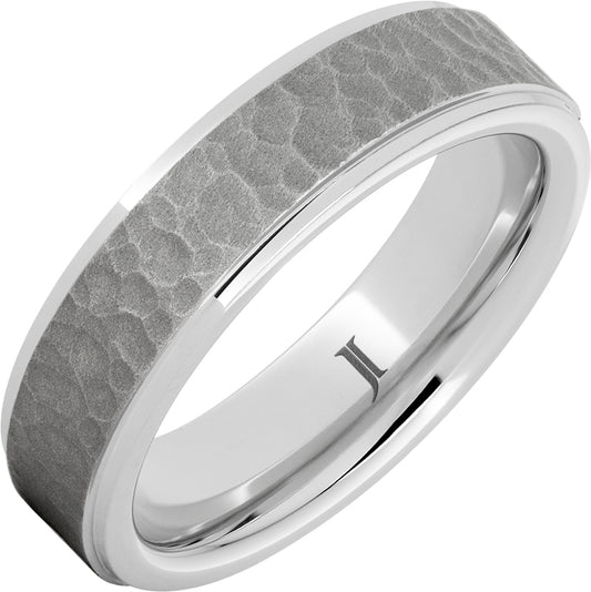 Serinium® Men’s Moon Crater Ring with Sandblast Finish