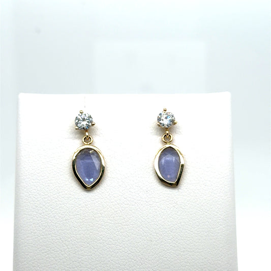 14Kt Idolite Rosecut LG Diamond .50ct Earrings