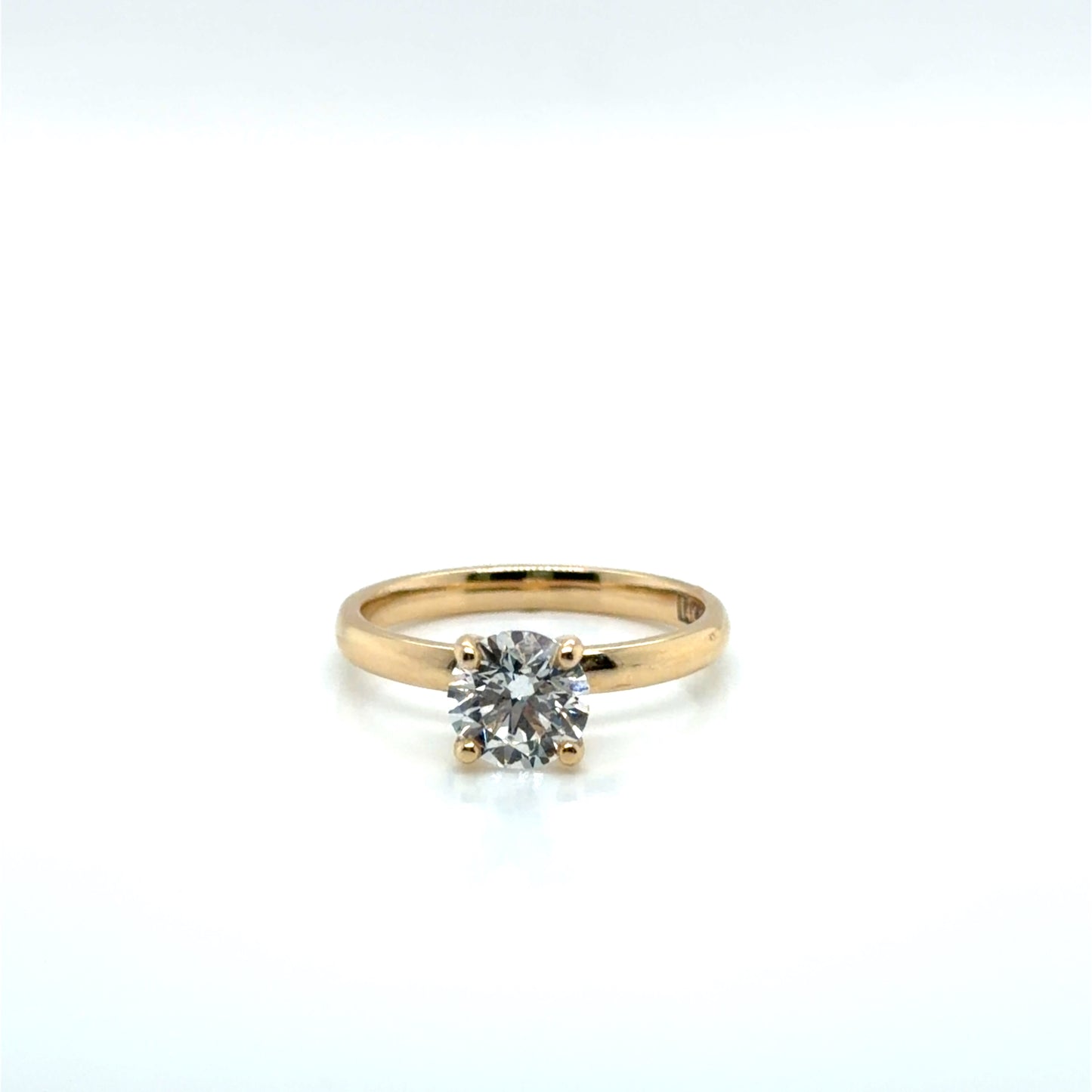 Classic Tiffany Solitaire 14kty 1.10ct Round Lab Diamond