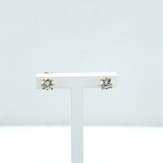 Mined 14kt YG Diamond Studs Round