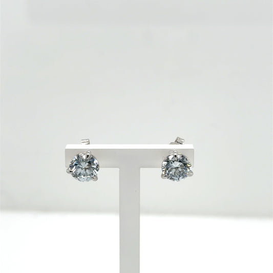 Martini 3 prong Lab Diamond Earrings 14ktw 2.56ctw