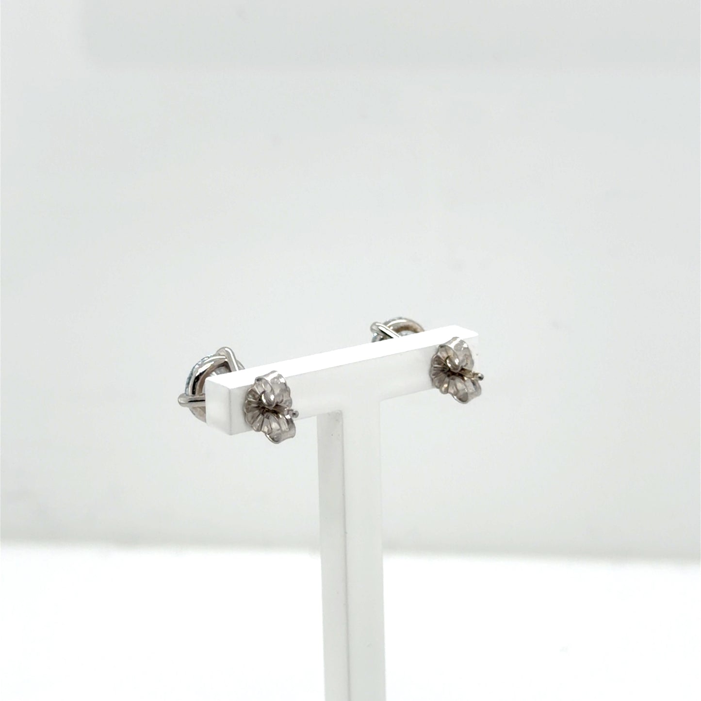 Martini 3 prong Lab Diamond Earrings 14ktw 2.56ctw