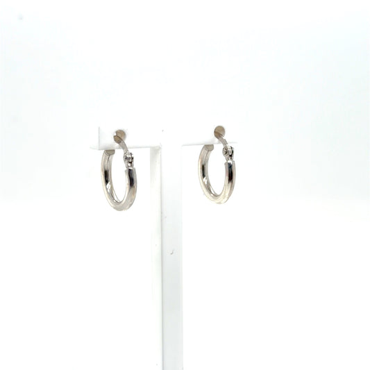 Sterling Silver 2mm Round Hoop Earrings