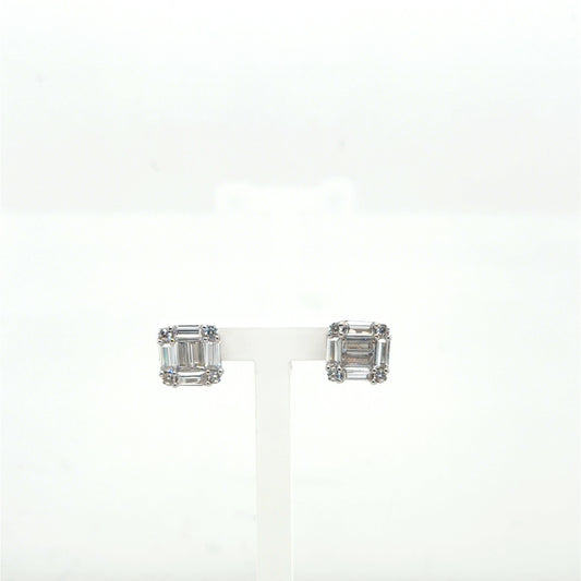 Oh My Baguette Sterling Silver Cubic Zirconia Earrings