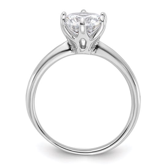 Glamorous Solitaire CZ Sterling Silver Ring