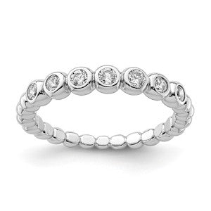The Eternity Cz Stackable Band - Sterling Silver