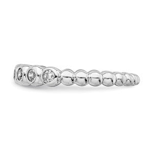 The Eternity Cz Stackable Band - Sterling Silver