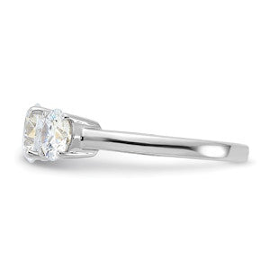 Sterling Silver Polished Three CZ Ring