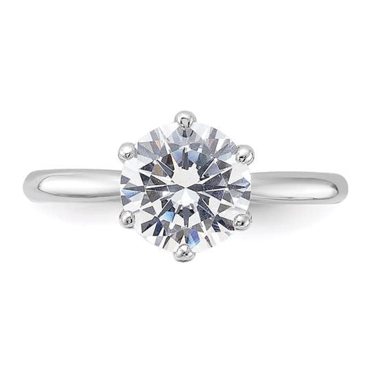 Glamorous Solitaire CZ Sterling Silver Ring